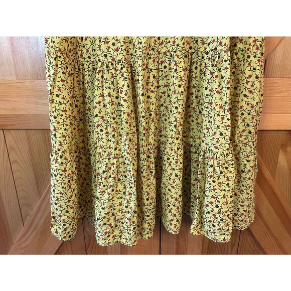 Day to Day Blu Pepper Tiered Short Sundress Yellow Red Brown Size Large (5316) - Picture 3 of 7